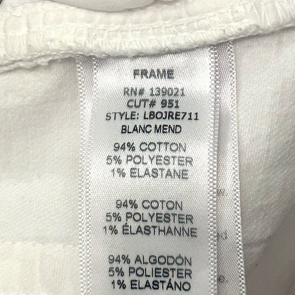 Frame Denim White Distressed Le Boy Straight Leg Jeans Size 28 - Picture 12 of 14